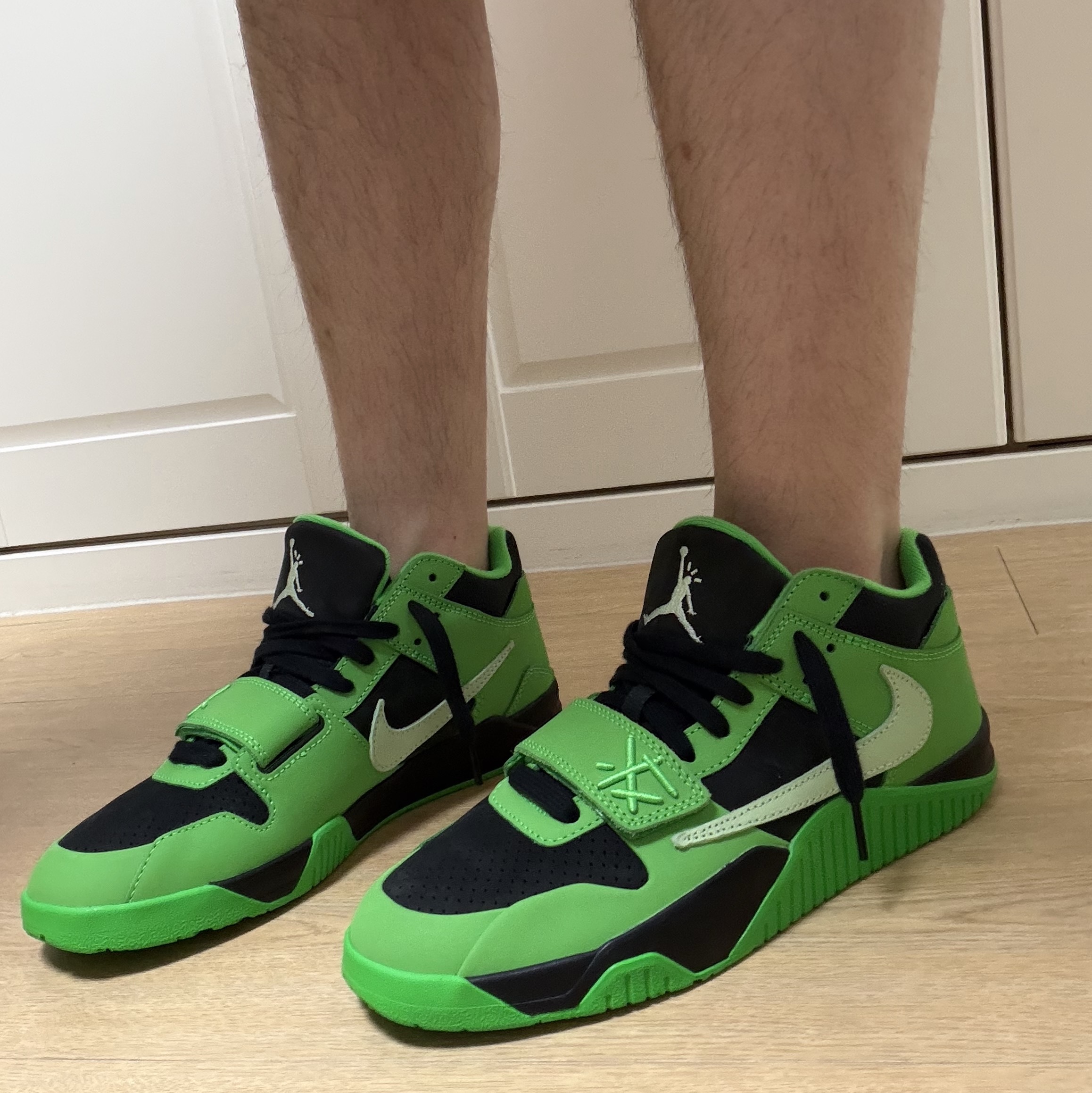 Jordan x Travis Scott Jumpman Jack TR Green Spark Vapor Green 착용 스타일