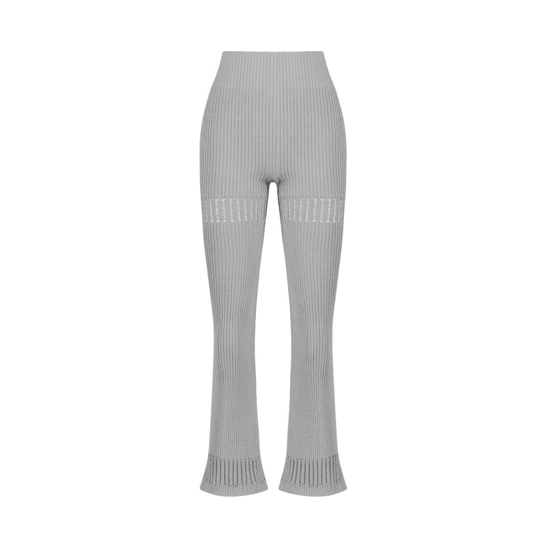 쥬키프 코튼믹스 레이스 부츠컷 립 팬츠 라이트 그레이(Juukiff Lace Ribbed Bootcut Trouser In Mixed Cotton Light Grey)