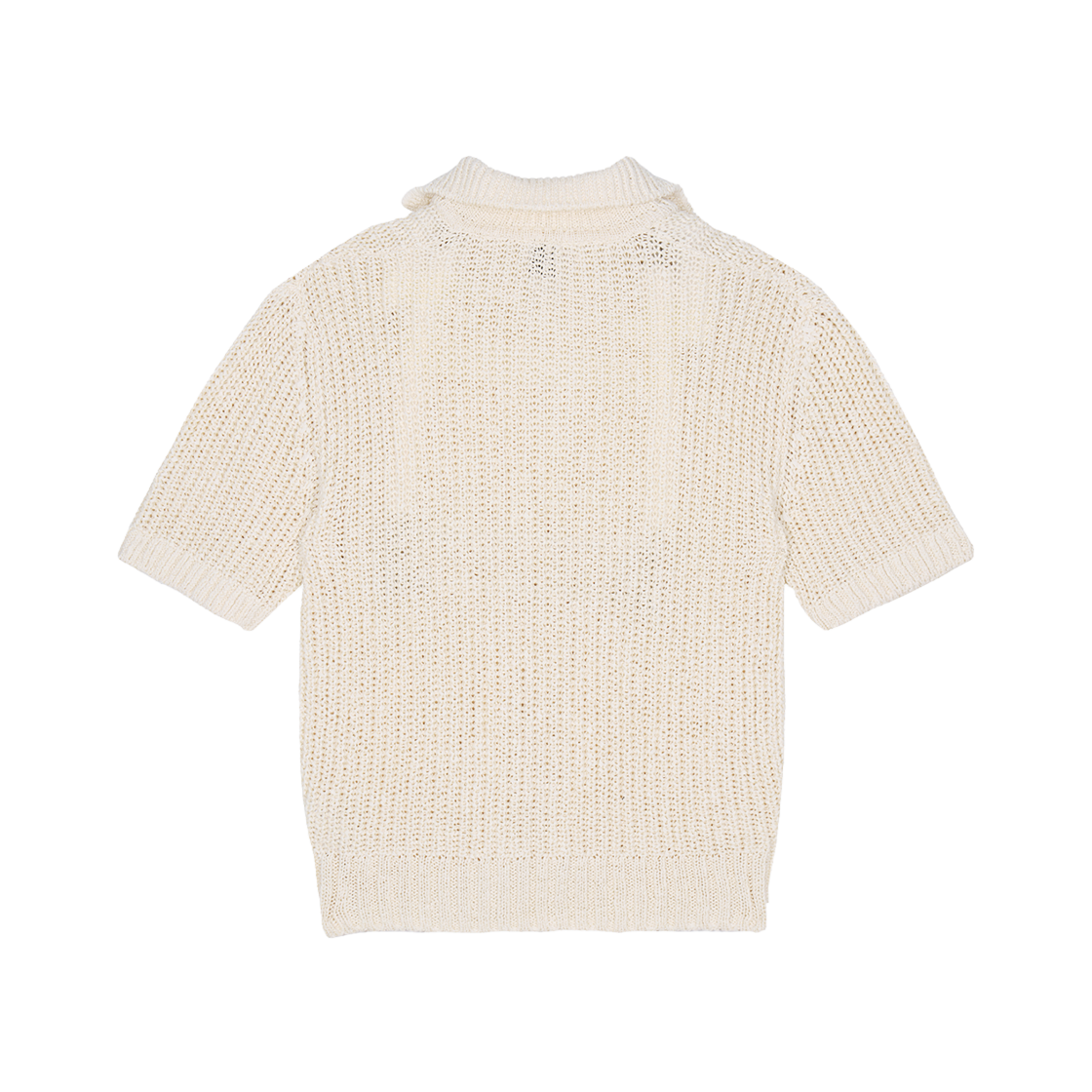 지오송지오 컬렉션 위빙 텍스처 오픈 카라 니트 크림 BI3KT312CR(ZIOSONGZIO COLLECTION Weaving Textured Open Collar Knit Cream) - 2