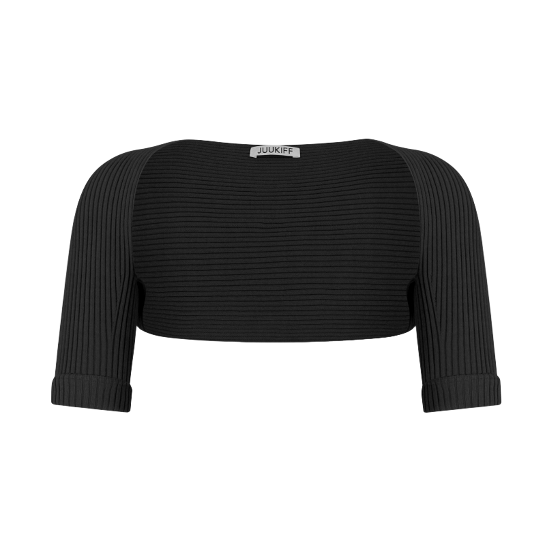 쥬키프 모달 코튼 반팔 가디건 블랙(Juukiff Half Sleeve Cardigan In Modal Cotton Black) - 2
