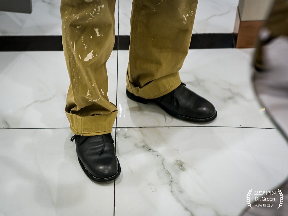 Guidi 992X Horse Full Grain Leather Derby Black 착용 스타일 - 2