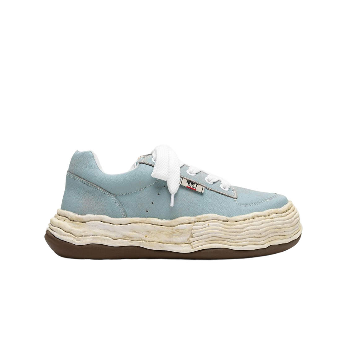 A16FW707-BLUE Maison Mihara Yasuhiro Oliver OG Sole Shrink Leather Low-Top Sneakers Blue