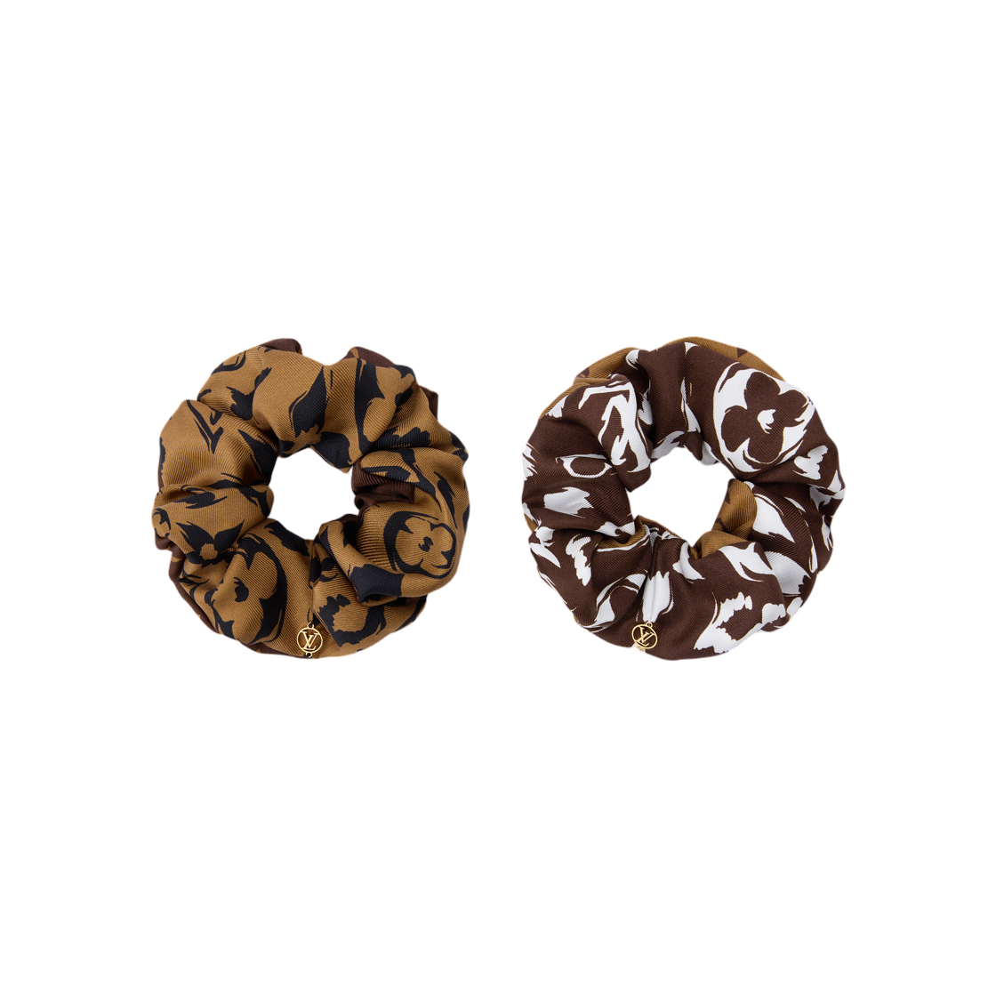 - (W) Louis Vuitton LV Safari Scrunchie Set Brown