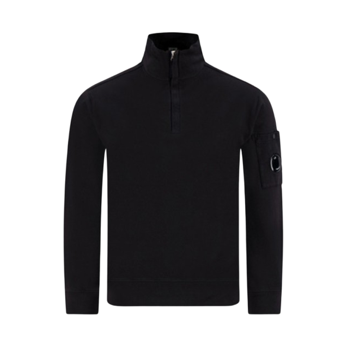 20CMSS022A002246G999 C.P. Company Light Fleece Half Zip Lens Sweatshirt Black - 26SS