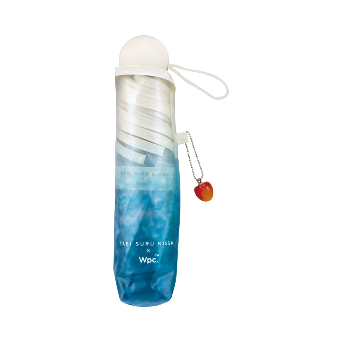 WPC x 타비 스루 킷사 크림 소다 폴딩 파라솔 블루(WPC x Tabi Suru Kissa Cream Soda Folding Parasol Blue)