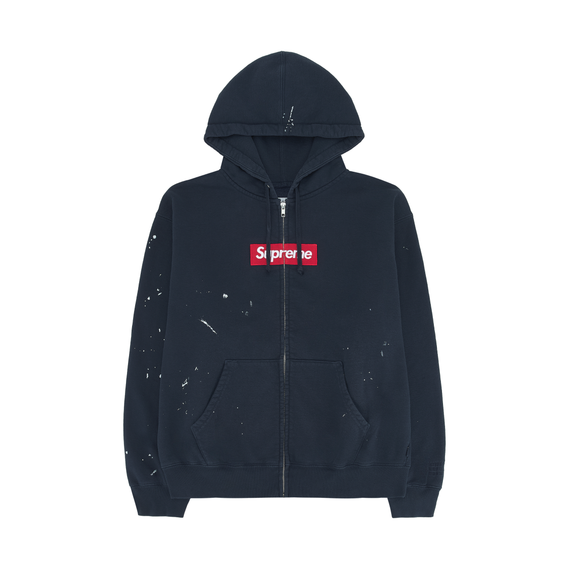 슈프림 x MM6 메종 마르지엘라 박스로고 집업 후드 스웨트셔츠 네이비 - 26SS(Supreme x MM6 Maison Margiela Box Logo Zip Up Hooded Sweatshirt Navy - 26SS)