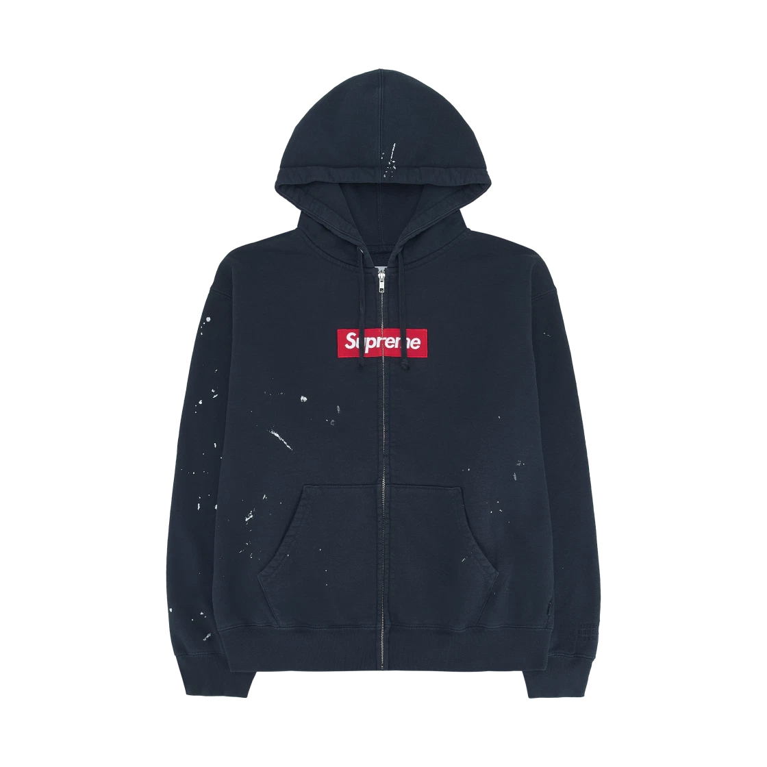 Supreme Supreme x MM6 Maison Margiela Box Logo Zip Up Hooded Sweatshirt Navy - 26SS · S