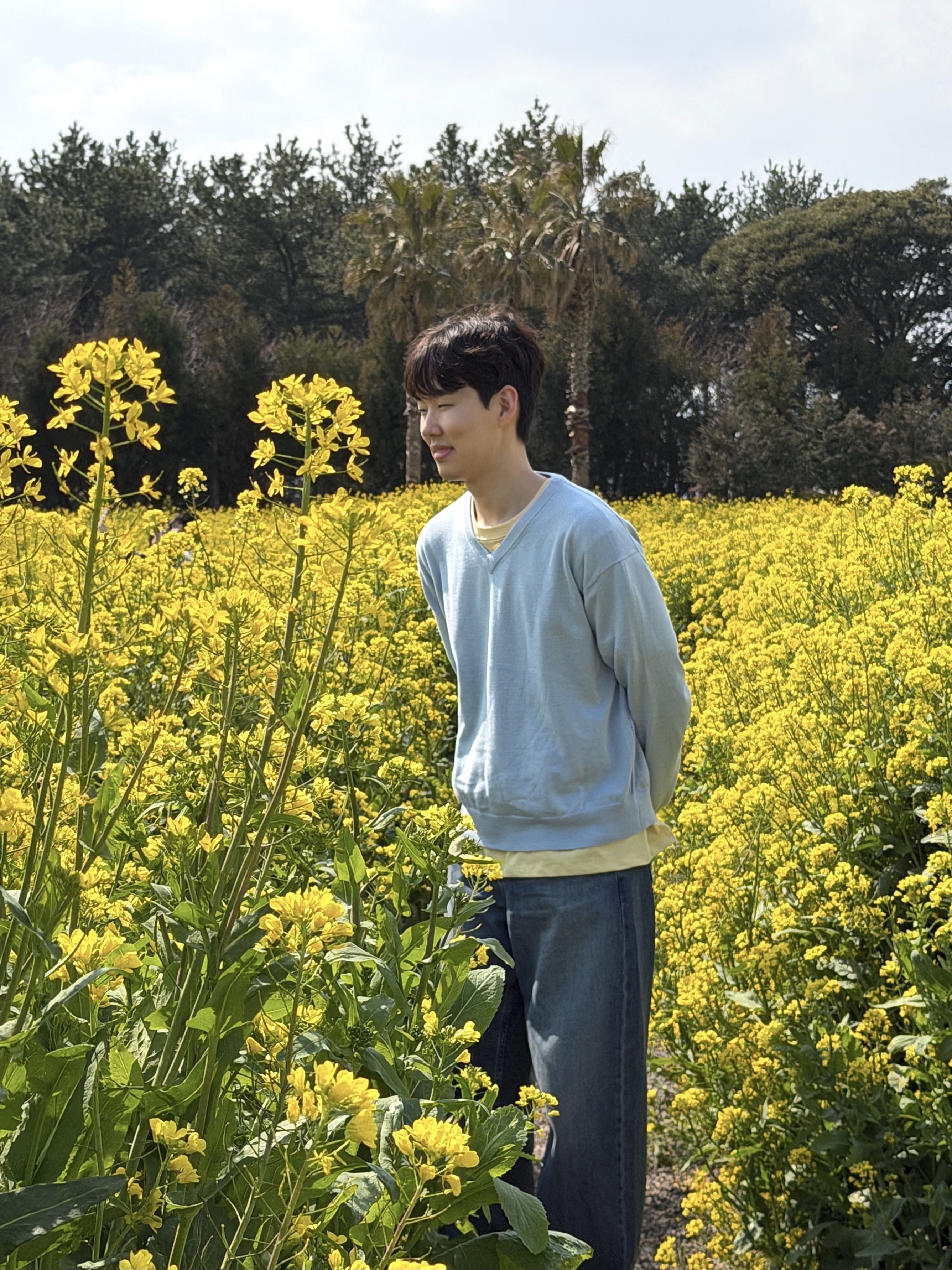 noun Soft Round T-Shirts Yellow, Noun Crop V Neck Knit Sky Blue 착용 스타일 - 2