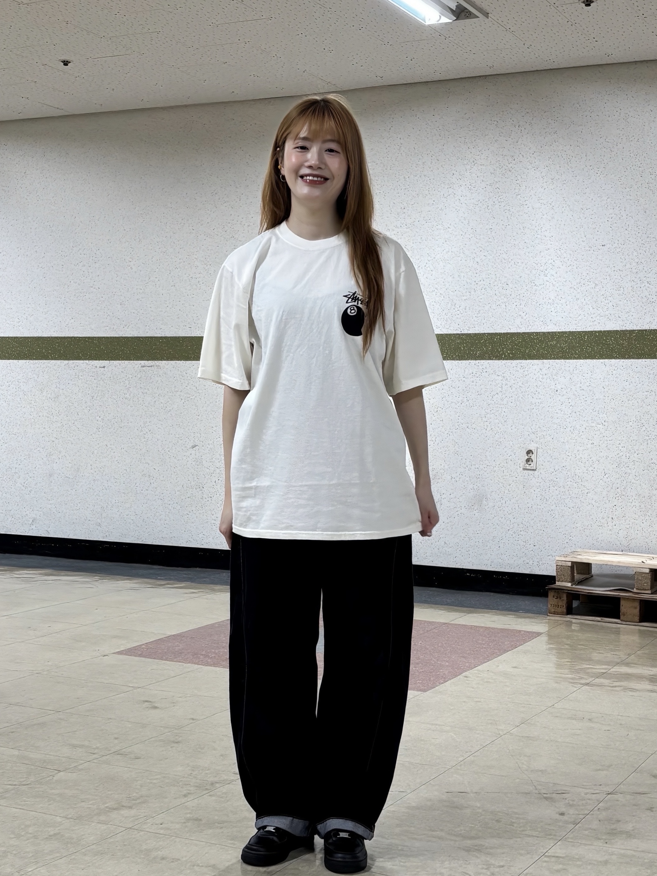 Stussy 8 Ball Pigment Dyed T-Shirt Natural, (W) Nike Air Force 1 '07 Low Triple Black 착용 스타일 - 4