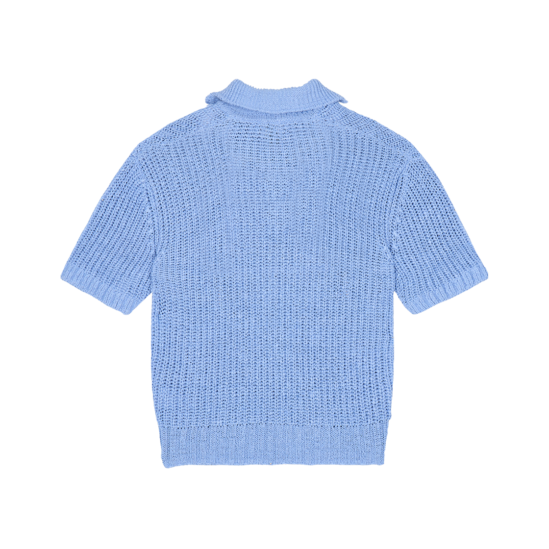 지오송지오 컬렉션 위빙 텍스처 오픈 카라 니트 스카이블루 BI3KT313SB(ZIOSONGZIO COLLECTION Weaving Textured Open Collar Knit Sky Blue) - 2