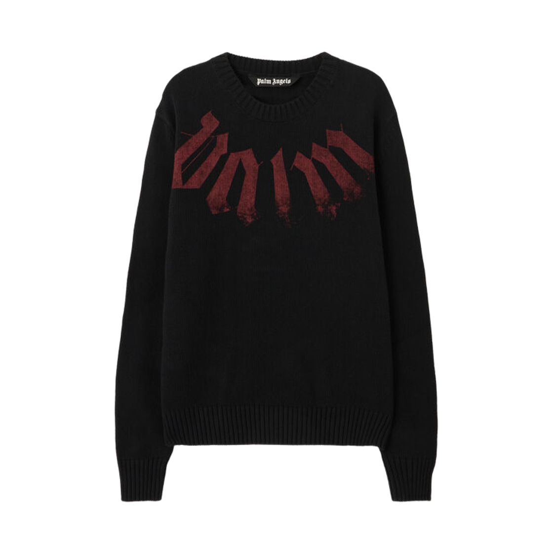 팜엔젤스 빅 넥 로고 스웨터 - 블랙 버건디(Palm Angels Big Neck Logo Sweater - Black Burgundy)