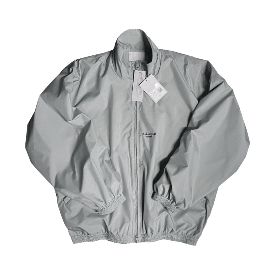 언더마이카 무.24 안티 Fxxking 로고 플레이 크롭 집업 자켓 라이트 그레이(Undermycar Mu.24 Anti Fxxking Logo Play Crop Zip-up Jacket Light Gray)