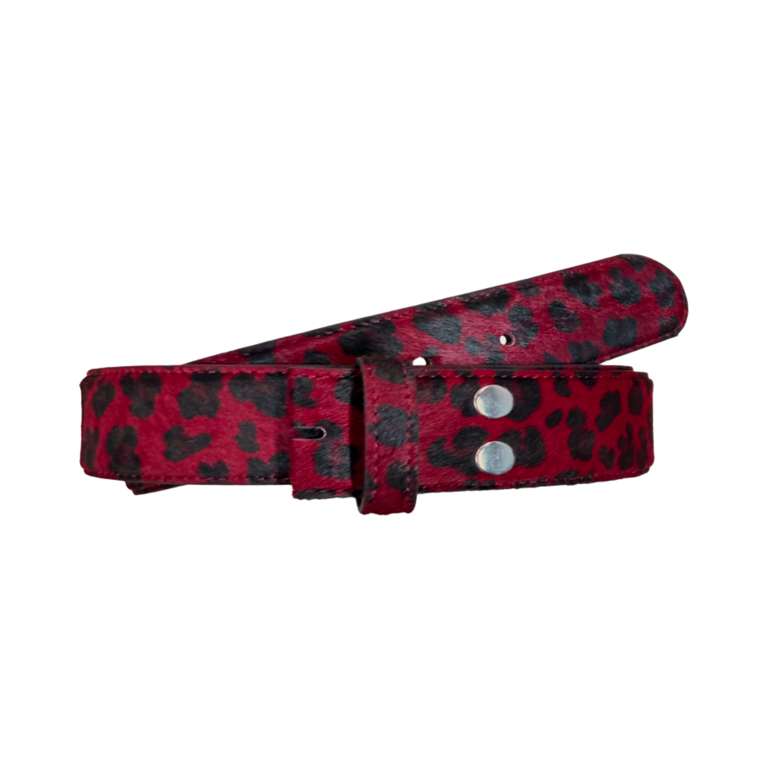 언더마이카 카프 헤어 모듈 벨트 스트랩 레드 레오파드(Undermycar Calf Hair Module Belt Strap Red Leopard)
