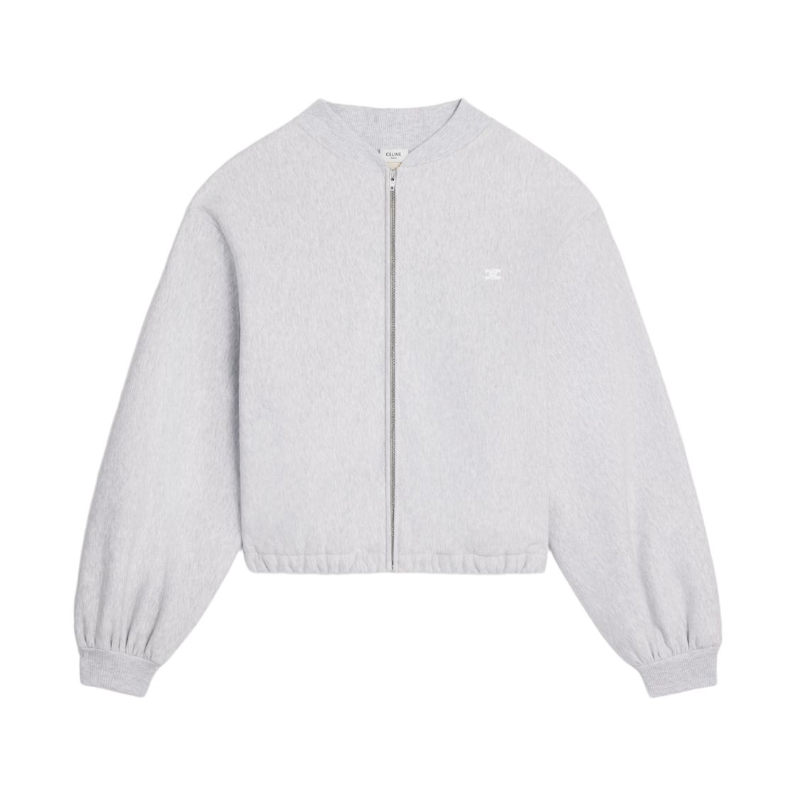 (W) 셀린느 코튼 플리스 테디 자켓 페일 그레이 오프 화이트((W) Celine Cotton Fleece Teddy Jacket Pale Grey Off White)
