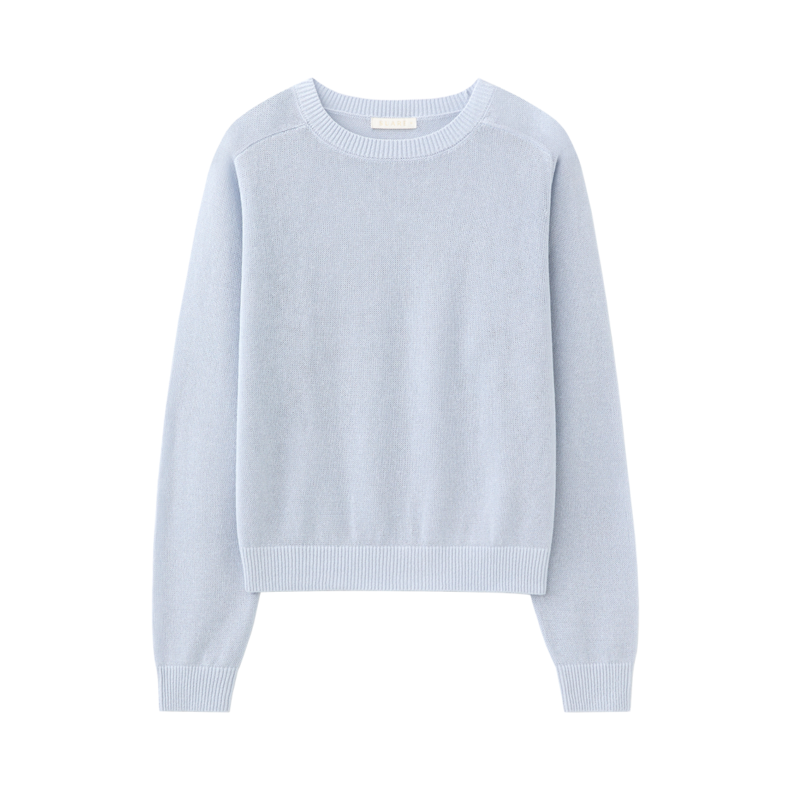 SBF1KN04WYB (W) Suare Woman Paper Cotton Round Knit Pale Blue