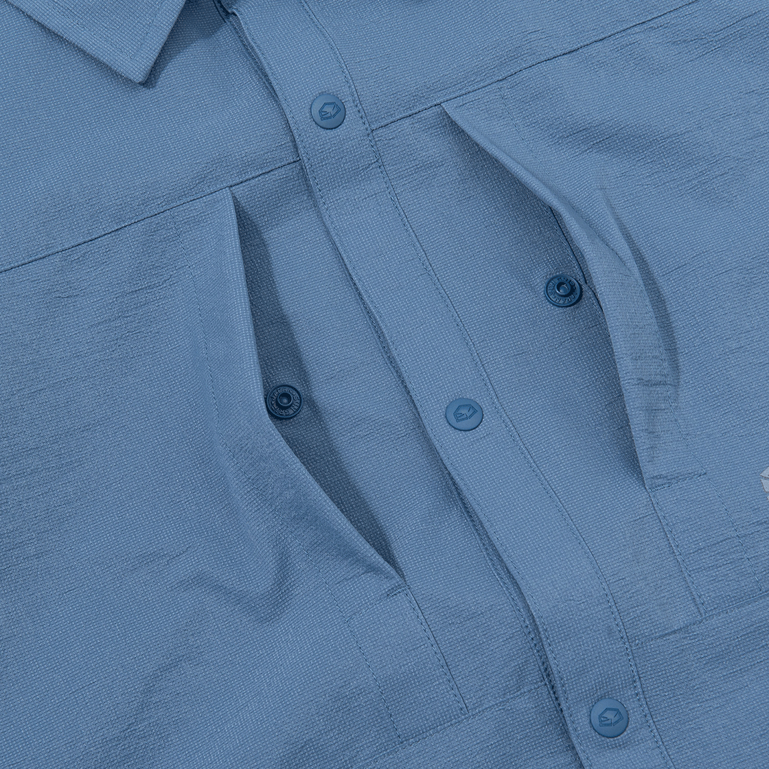 제로그램 에어프레쉬 포켓 반팔 셔츠 그레이시 블루(ZEROGRAM Airfresh Pocket Half Shirts Grayish Blue) - 3