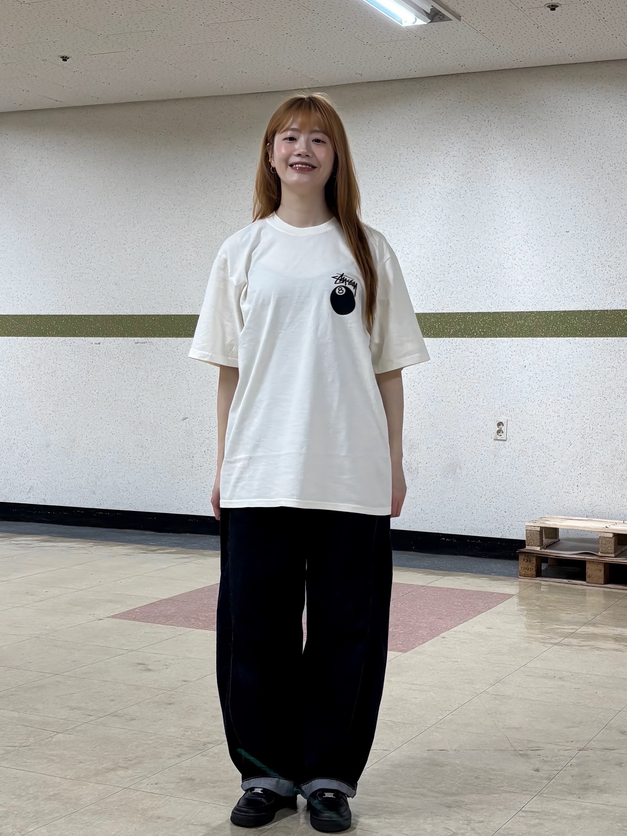 Stussy 8 Ball Pigment Dyed T-Shirt Natural, (W) Nike Air Force 1 '07 Low Triple Black 착용 스타일 - 2
