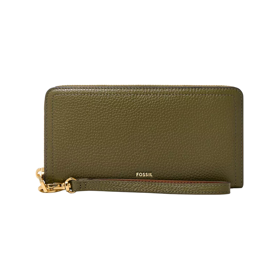 SL7831316 Fossil Logan Leather RFID Zip Around Clutch Wallet Desert Olive