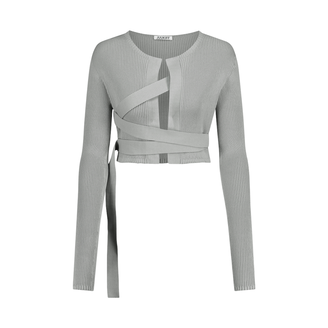 쥬키프 코튼믹스 본디지 가디건 라이트 그레이(Juukiff Bondage Short Cardigan In Mixed Cotton Light Grey)