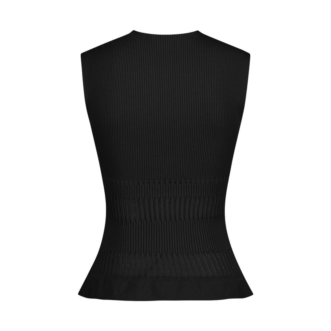 쥬키프 코튼믹스 레이스 립 니트탑 블랙(Juukiff Lace Ribbed Sleeveless Top In Mixed Cotton Black) - 2
