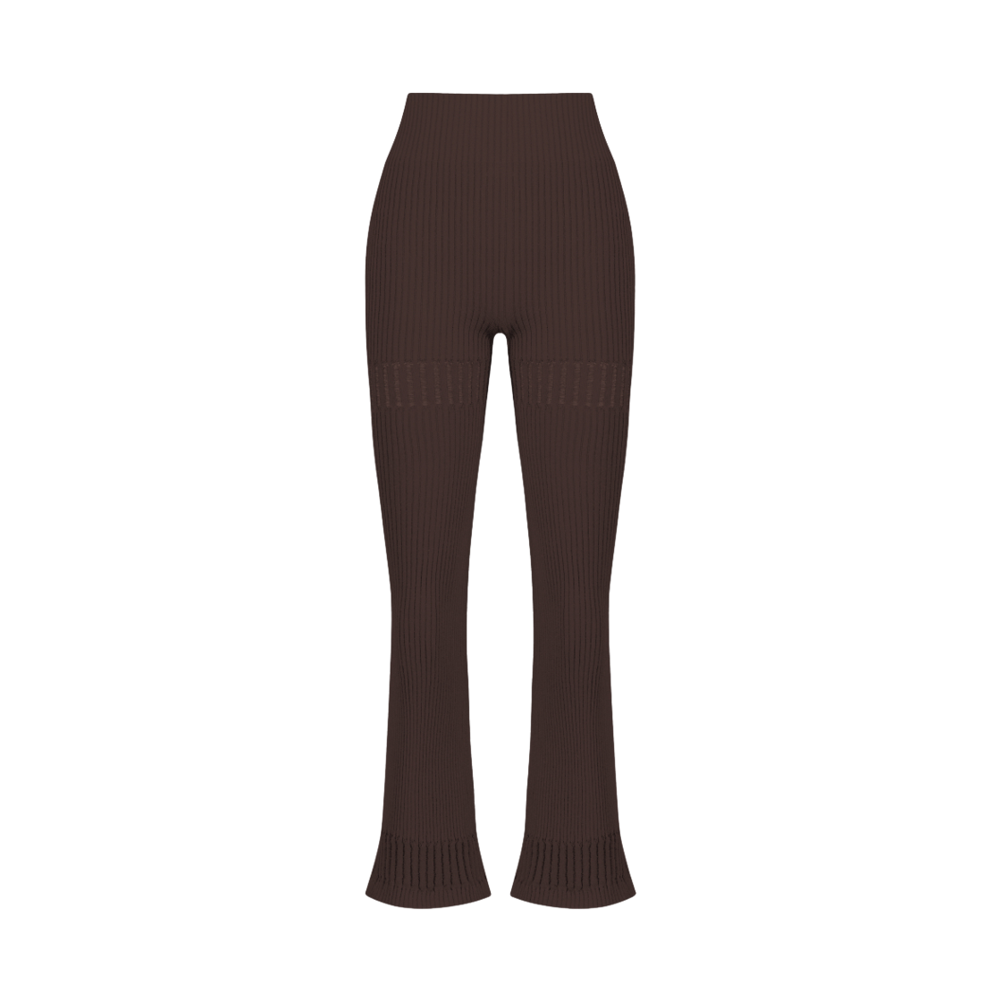 쥬키프 코튼믹스 레이스 부츠컷 립 팬츠 레드 브라운(Juukiff Lace Ribbed Bootcut Trouser In Mixed Cotton Red Brown)