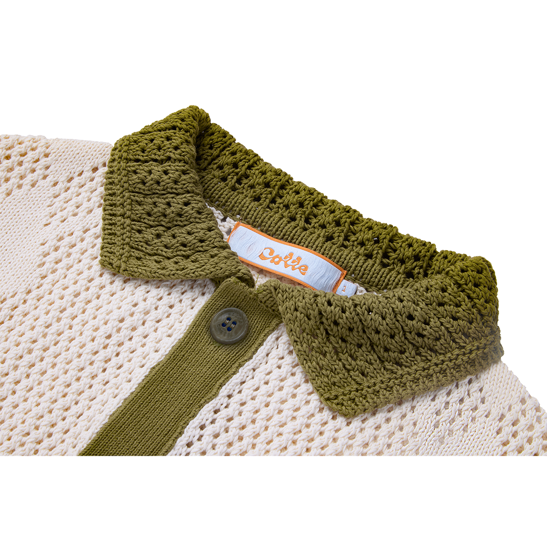 꼬떼 아가일 크로쉐 썸머 니트 가디건 올리브(COTTE Argyle Crochet Summer Knit Cardigan Olive) - 4
