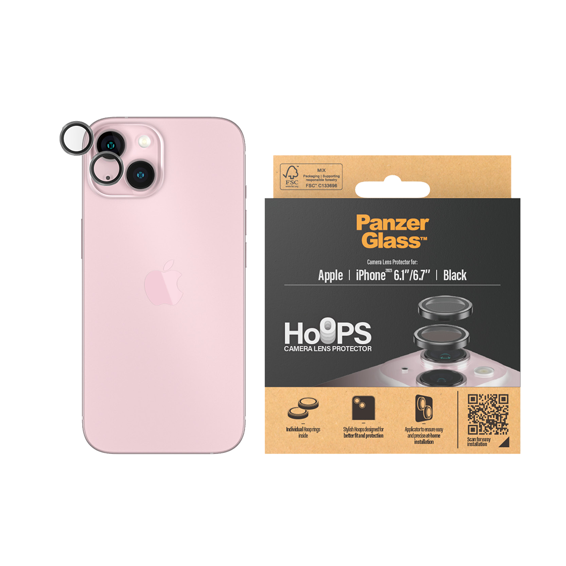 판저글래스 훕스 카메라 보호 메탈링 아이폰 15 시리즈(PANZERGLASS Hoops Camera Protection Metal Ring for iPhone 15 Series) - 2