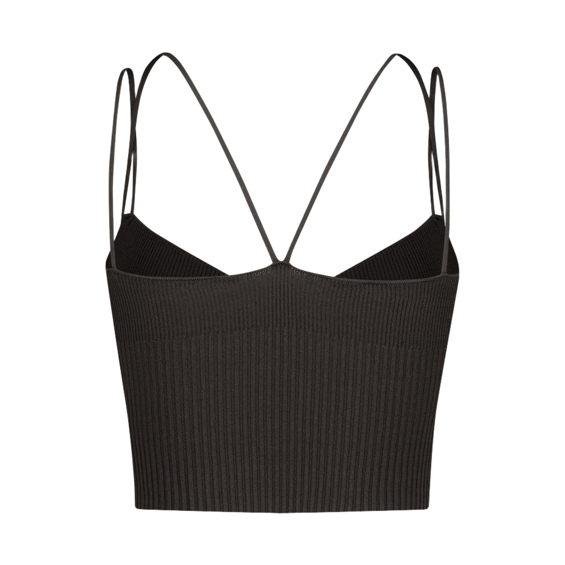 쥬키프 코튼믹스 크로스 스트랩 브라탑 다크 브라운(Juukiff Cross-Strap Seamless Bra Top In Mixed Cotton Dark Brown) - 2