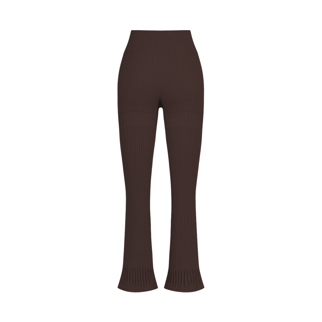 쥬키프 코튼믹스 레이스 부츠컷 립 팬츠 레드 브라운(Juukiff Lace Ribbed Bootcut Trouser In Mixed Cotton Red Brown) - 2