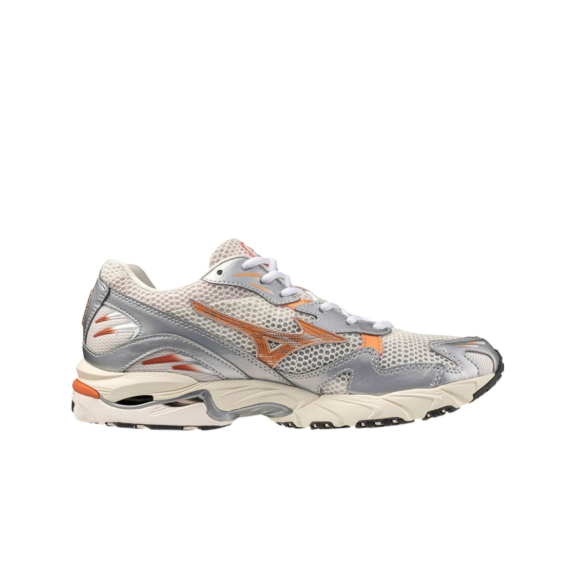 D1GA243110 Mizuno Wave Rider 10 Snow White Cadmium Orange Silver
