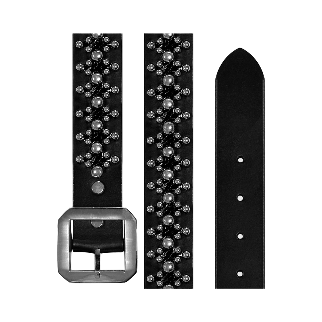 더트냅 다이아몬드 스케일 레더 벨트 블랙(DIRT NAP Diamond Scale Leather Belt Black)