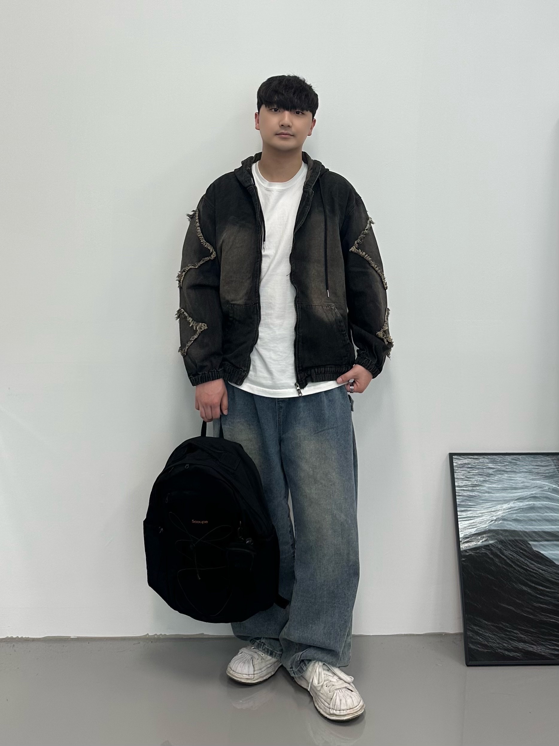 Maison Mihara Yasuhiro Blakey OG Sole Canvas Low-top Sneakers White 착용 스타일 - 1