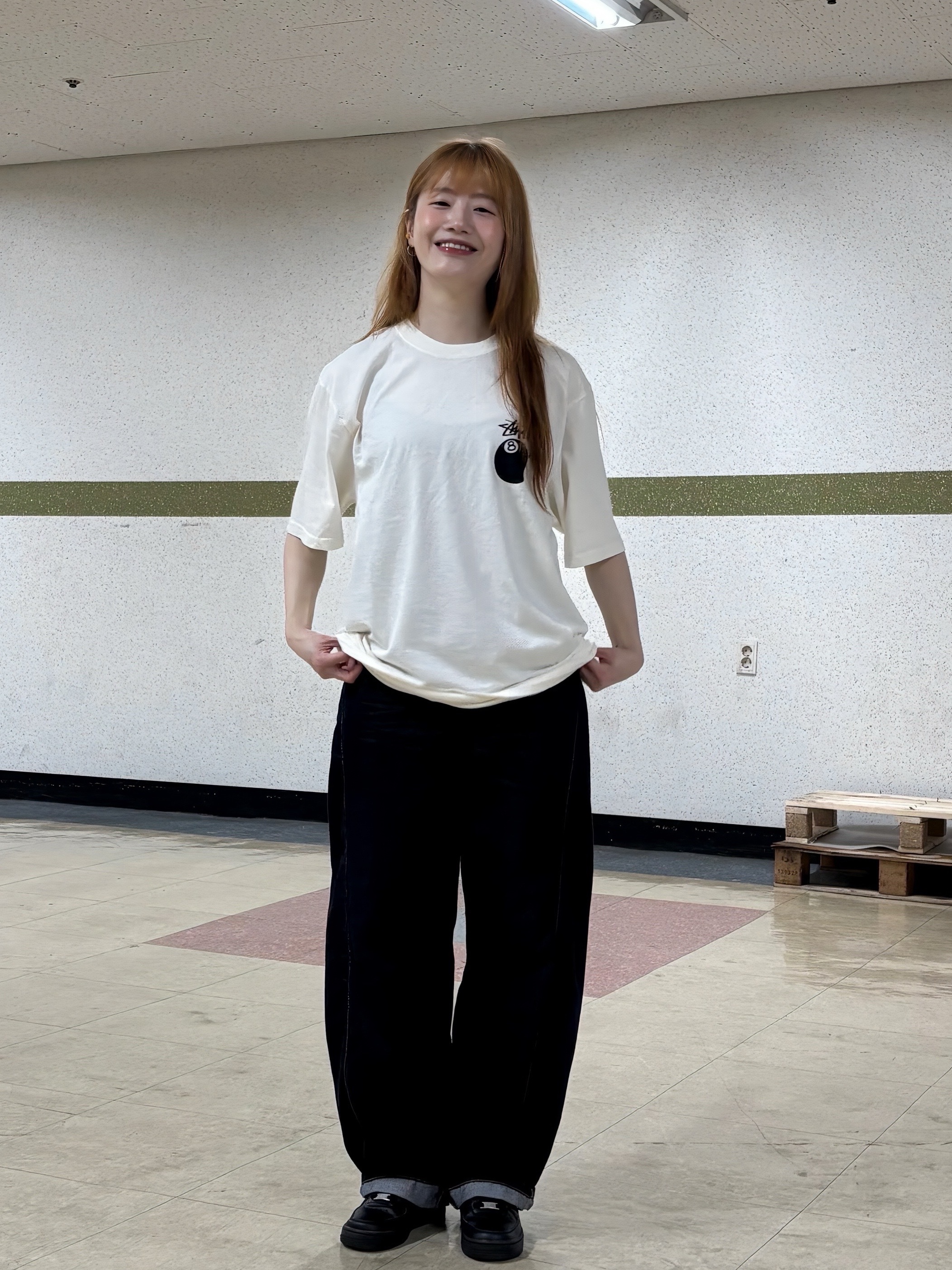 Stussy 8 Ball Pigment Dyed T-Shirt Natural, (W) Nike Air Force 1 '07 Low Triple Black 착용 스타일 - 3