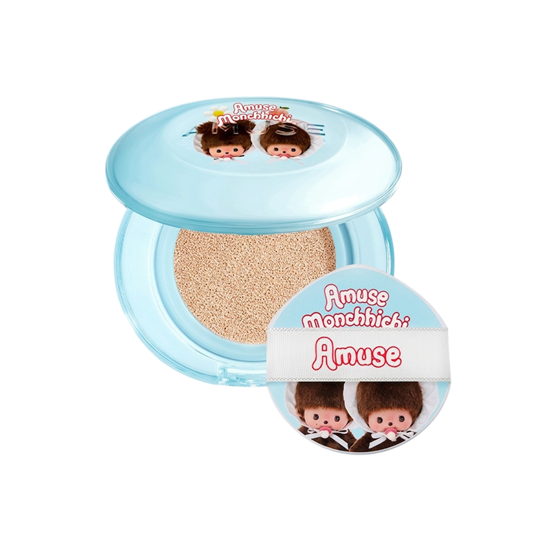 어뮤즈 x 몬치치 02 헬시 에어리 포어 커버 쿠션(Amuse x Monchhichi 02 Healthy Airy Pore Cover Cushion) - 1