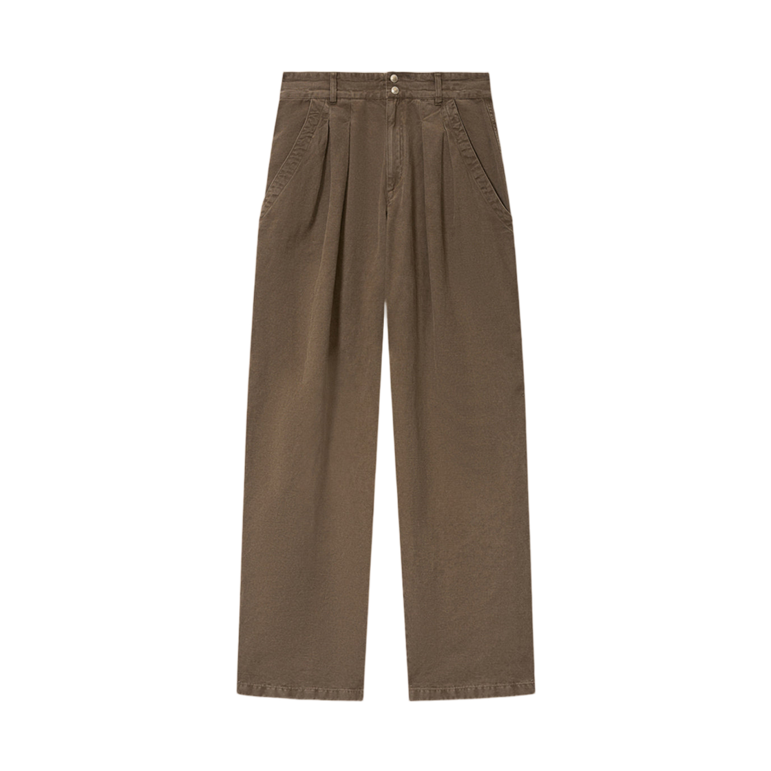 (W) 이자벨 마랑 나딘 플로잉 코튼 앤 리넨 워크웨어 팬츠 다크 브론즈 - 26SS((W) Isabel Marant Nadine Flowing Cotton and Linen Workwear Pants Dark Bronze - 26SS)