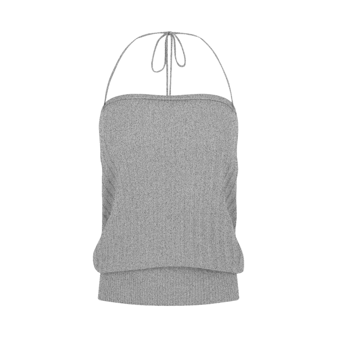 26SSMATO07 Juukiff String Halter Top In Tencel Melange Grey