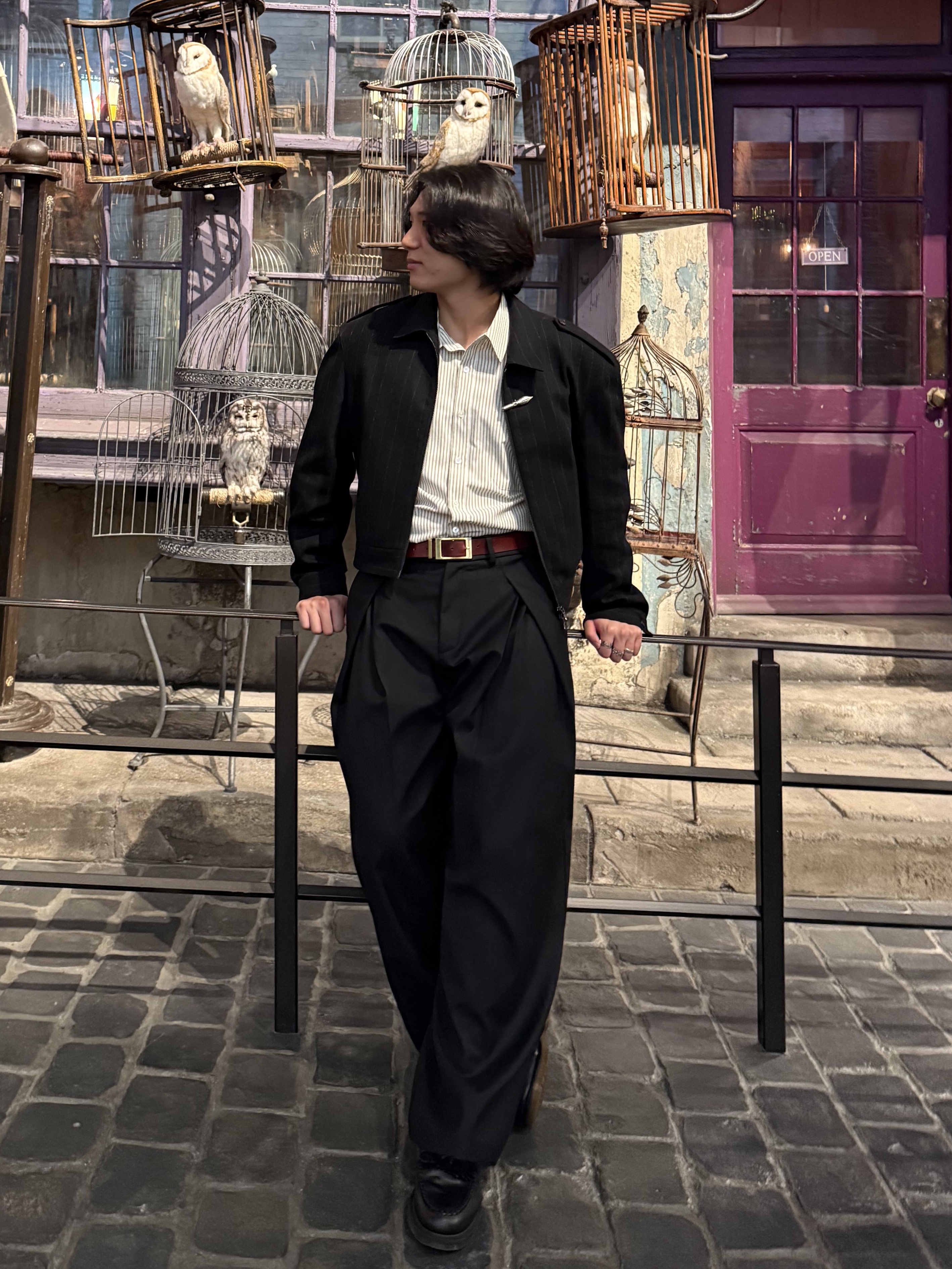 noun Oil Pull up Leather Belt 착용 스타일 - 1