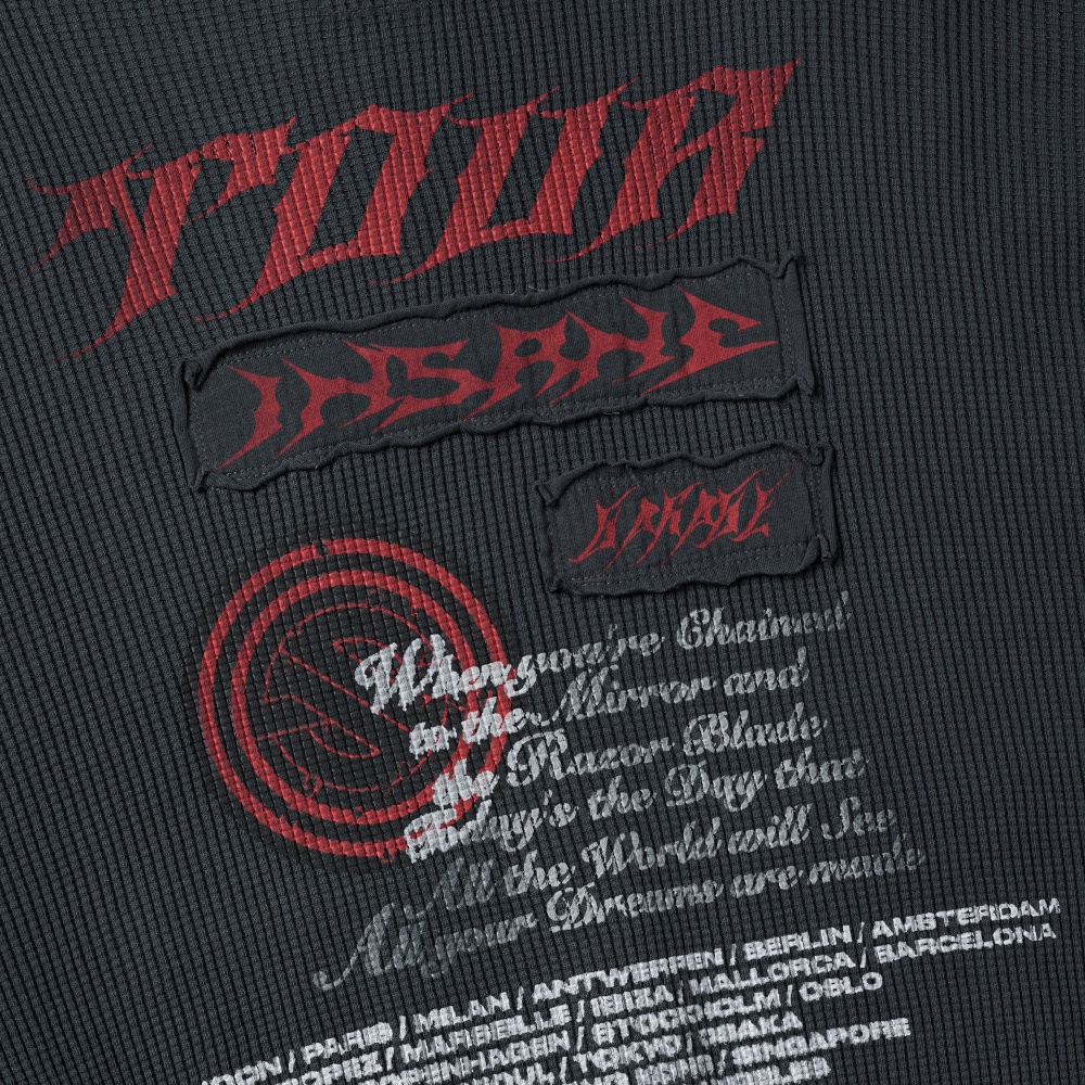 인세인개러지 투어 패디드 와플 후디 - 차콜(INSANE GARAGE Tour Padded Waffle Hoodie_Charcoal) - 5