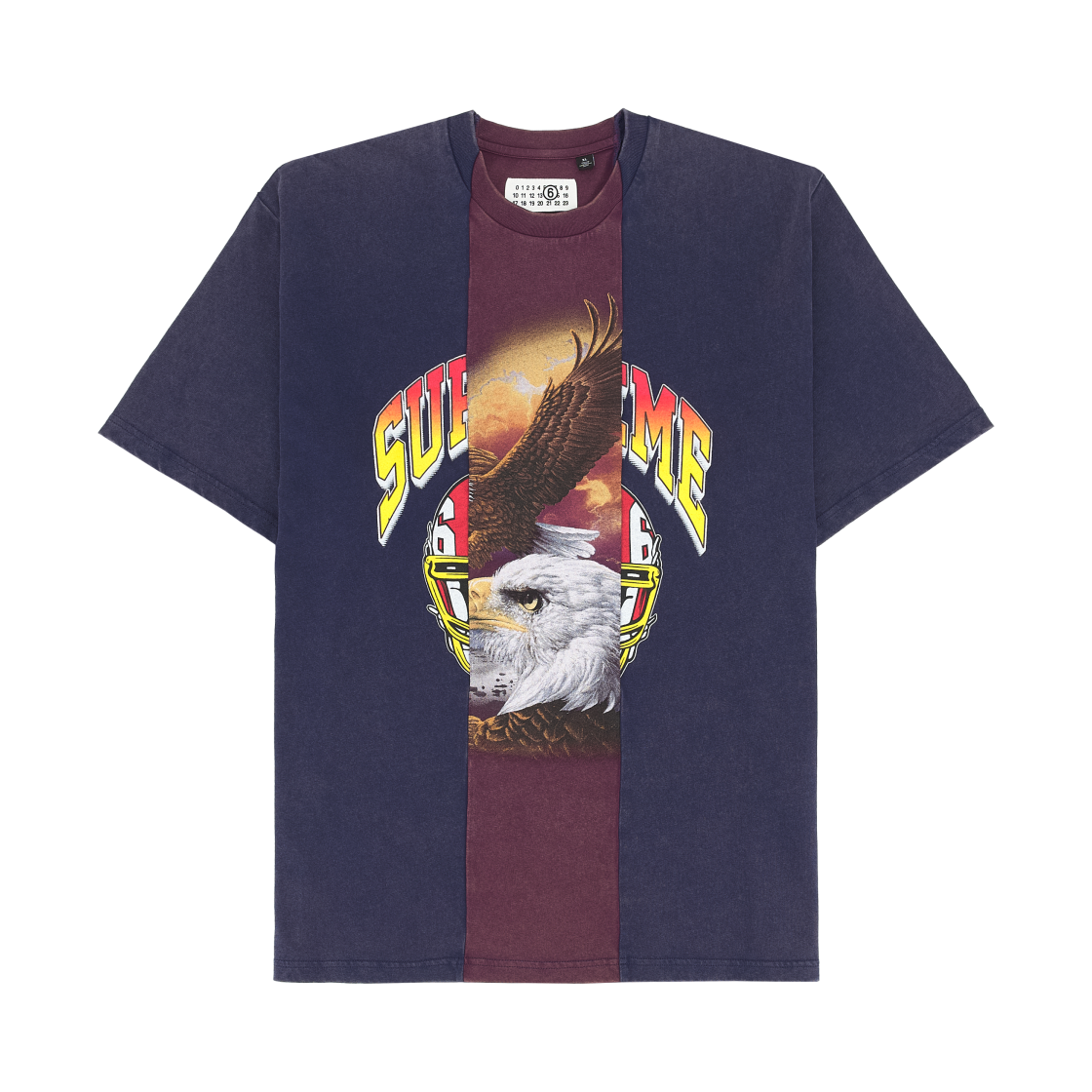 슈프림 x MM6 메종 마르지엘라 스플릿 숏슬리브 탑 네이비 - 26SS(Supreme x MM6 Maison Margiela Split S/S Top Navy - 26SS) - 1