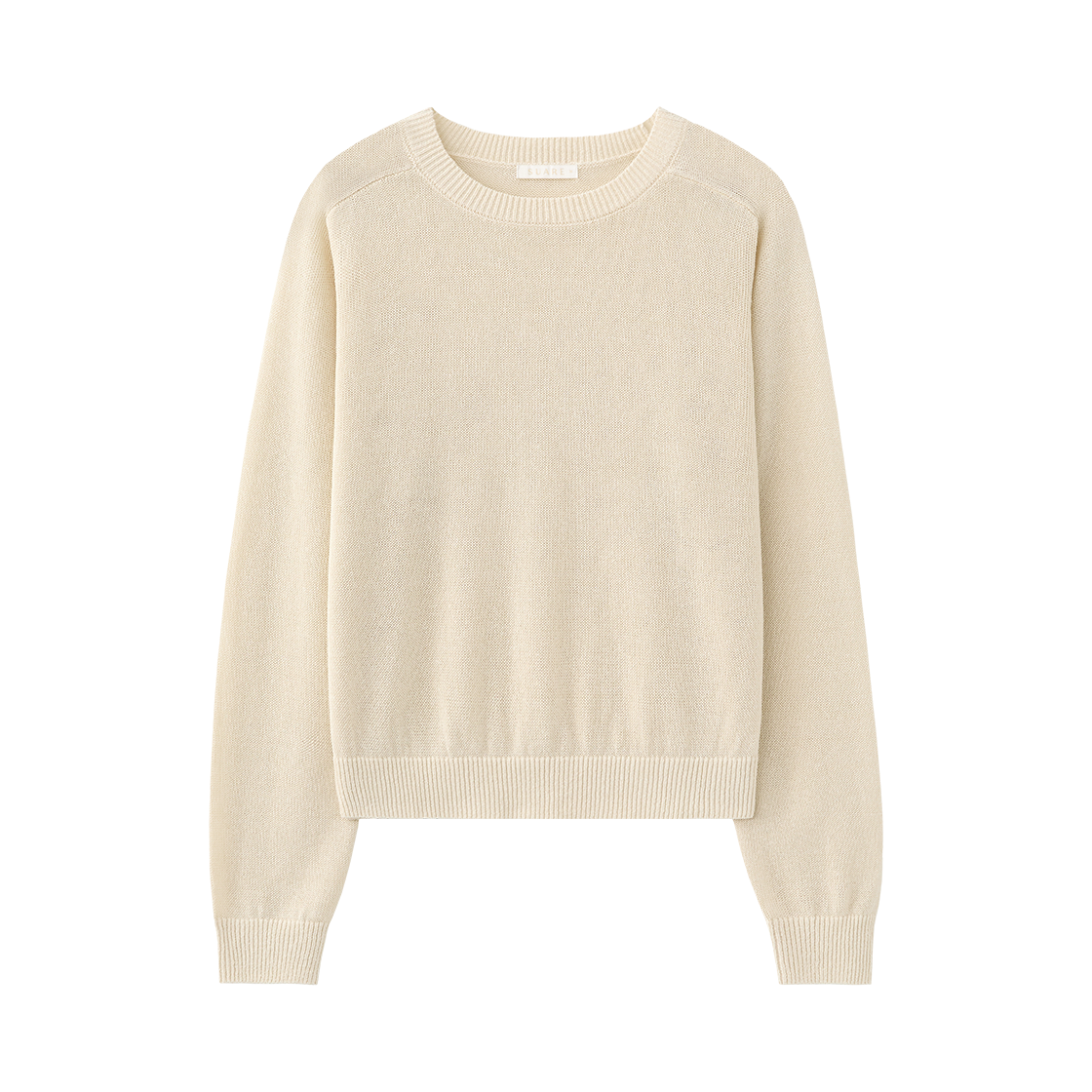SBF1KN04WNT (W) Suare Woman Paper Cotton Round Knit Natural