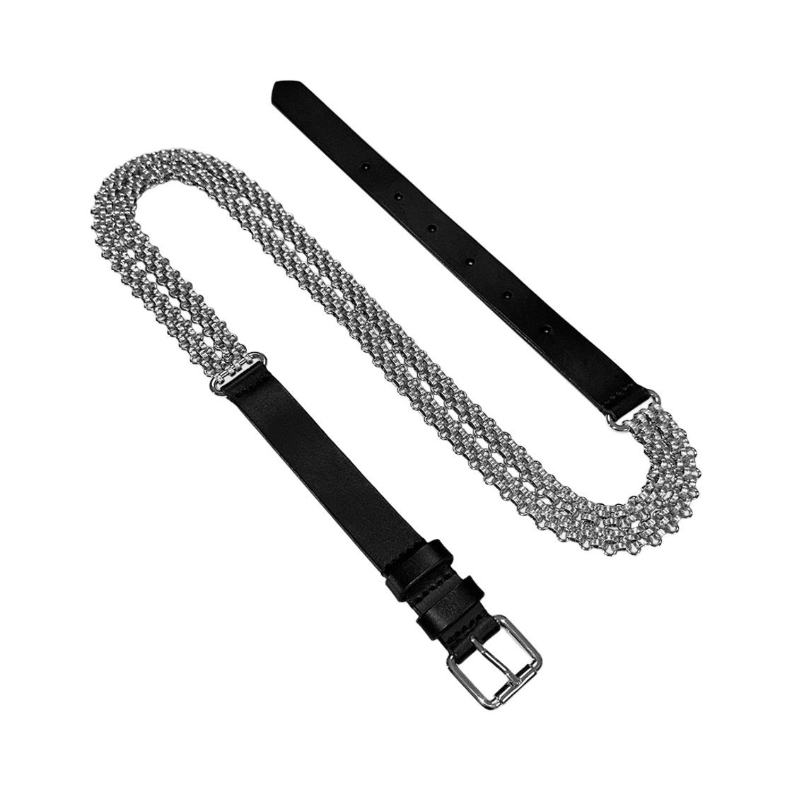 더트냅 트윈 체인 레더 벨트(DIRT NAP Twin Chain Leather Belt)