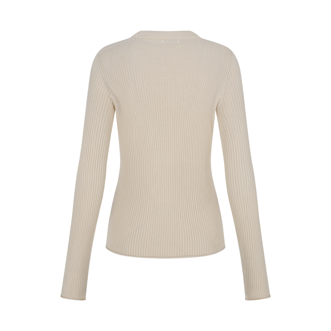 쥬키프 텐셀 쉬어 탑 크림(Juukiff Sheer Ribbed Top In Tencel Cream) - 2