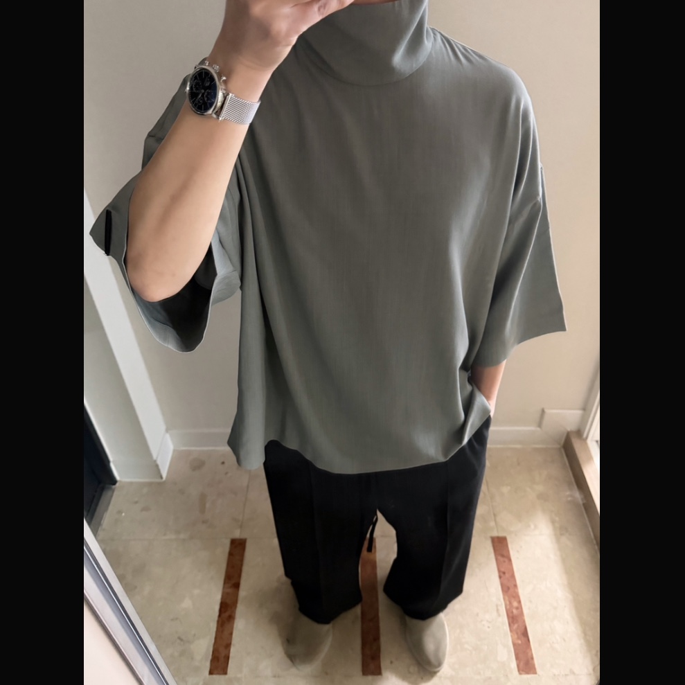 Fear of God The Lounge T-Shirt Black, Fear of God Suede Mule Sesame 착용 스타일 - 2