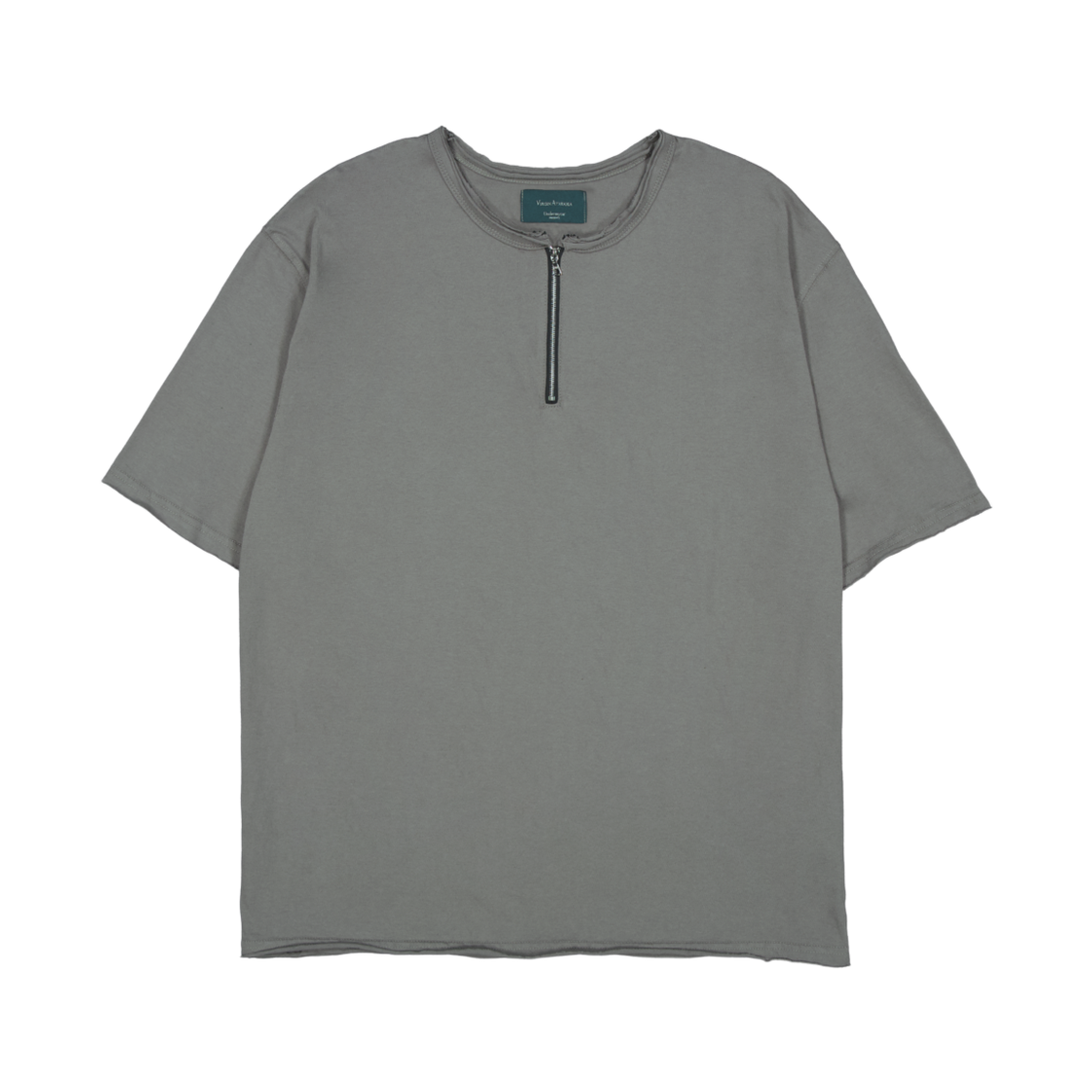 언더마이카 페이디드 코어 집 하프 슬리브 애쉬 그레이(Undermycar Faded Core Zip Half Sleeve Ash Gray)