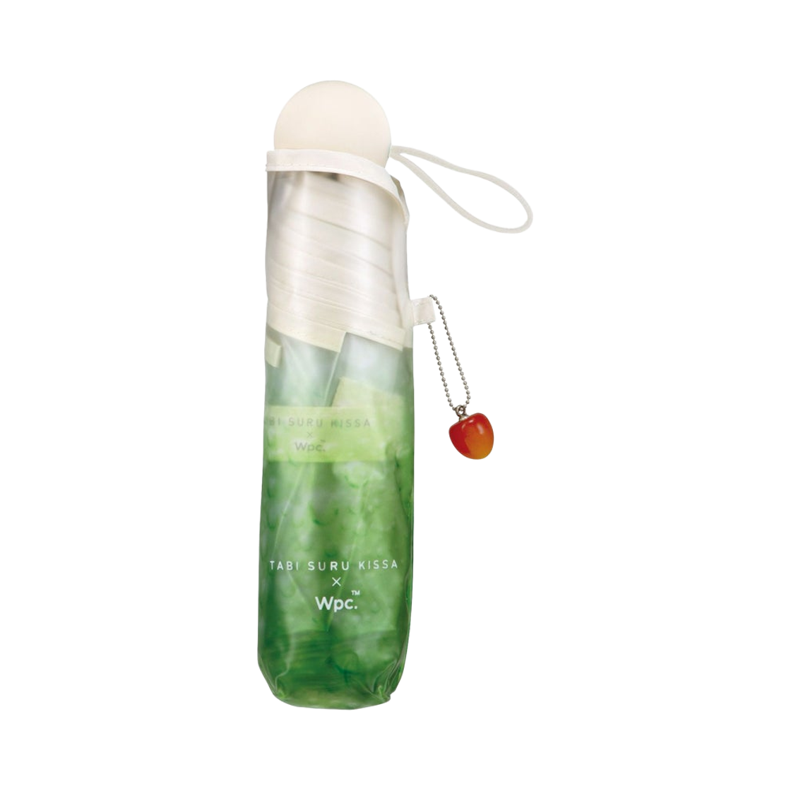 WPC x 타비 스루 킷사 크림 소다 폴딩 파라솔 그린(WPC x Tabi Suru Kissa Cream Soda Folding Parasol Green)