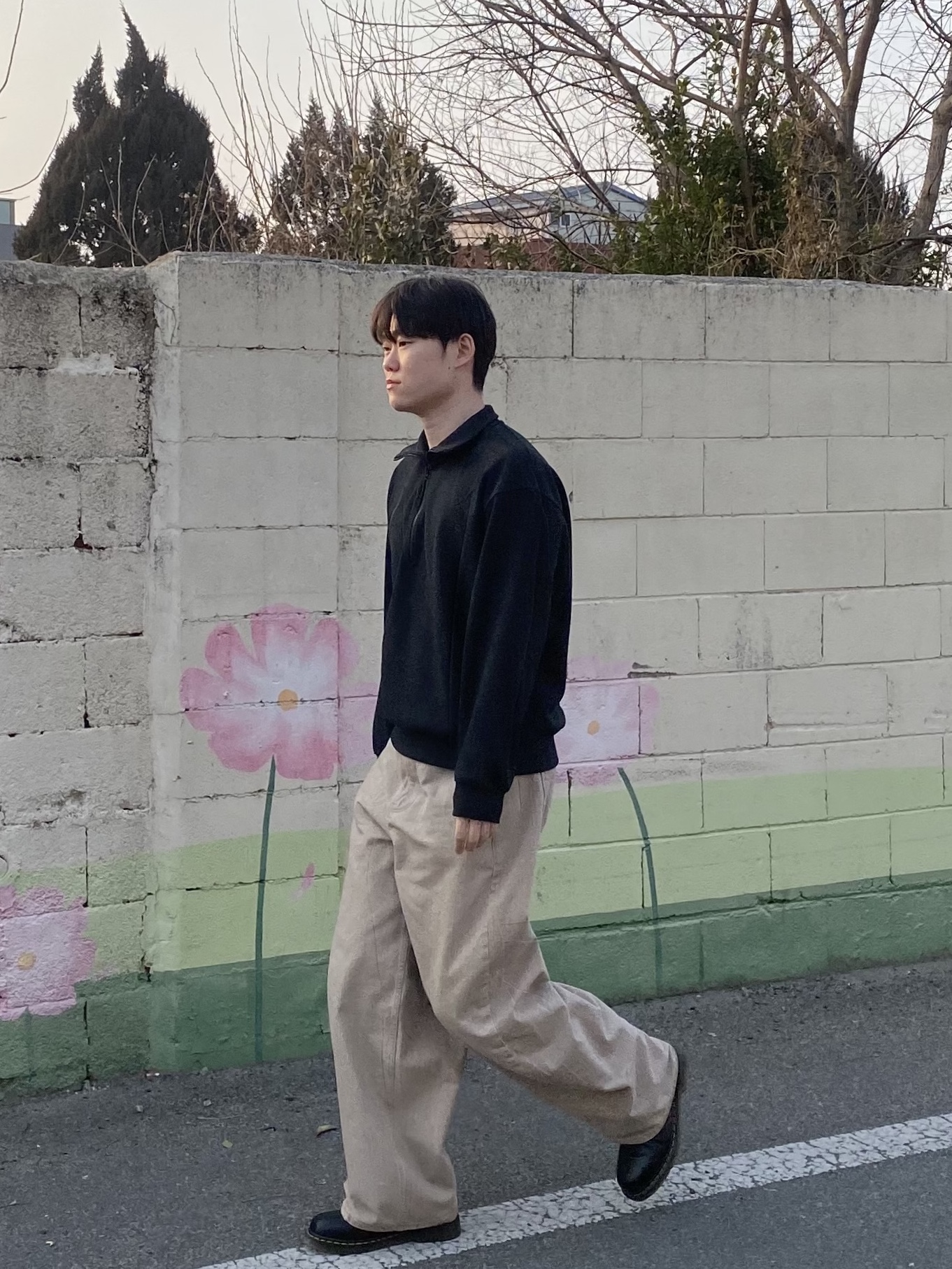 noun Wide Curved Denim Pants Sand Beige, Dr. Martens 1461 Smooth Black 착용 스타일