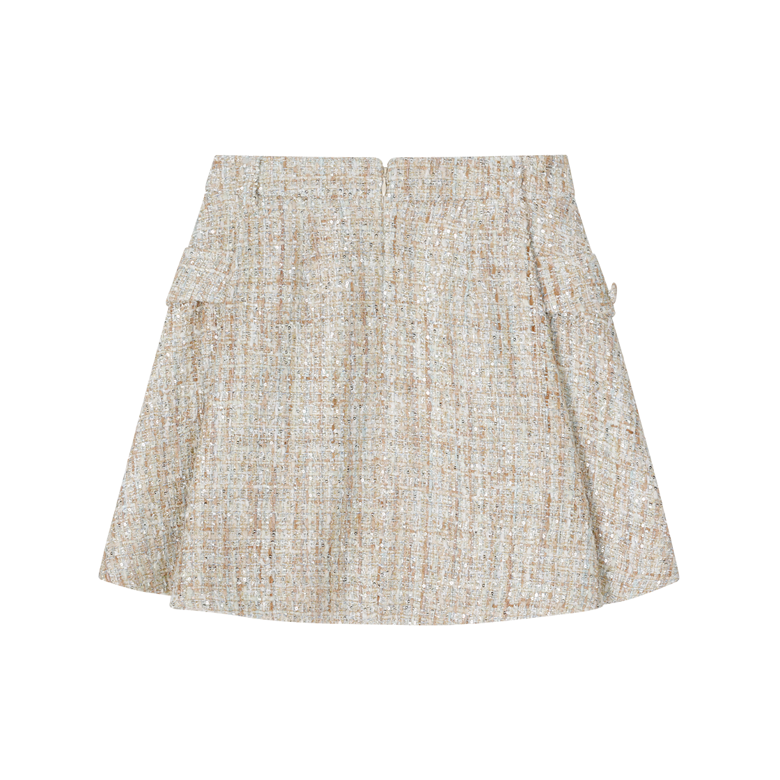 (W) 송지오 플레어 폴드 트위드 세트 스커트 베이지((W) SONGZIO Flare Fold Tweed Set Skirt Beige) - 2
