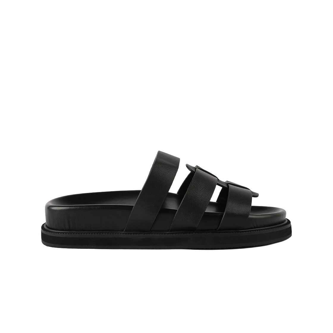 MD0187_2 Moodnight Antigo Fisherman Strap Slide Sandals Black
