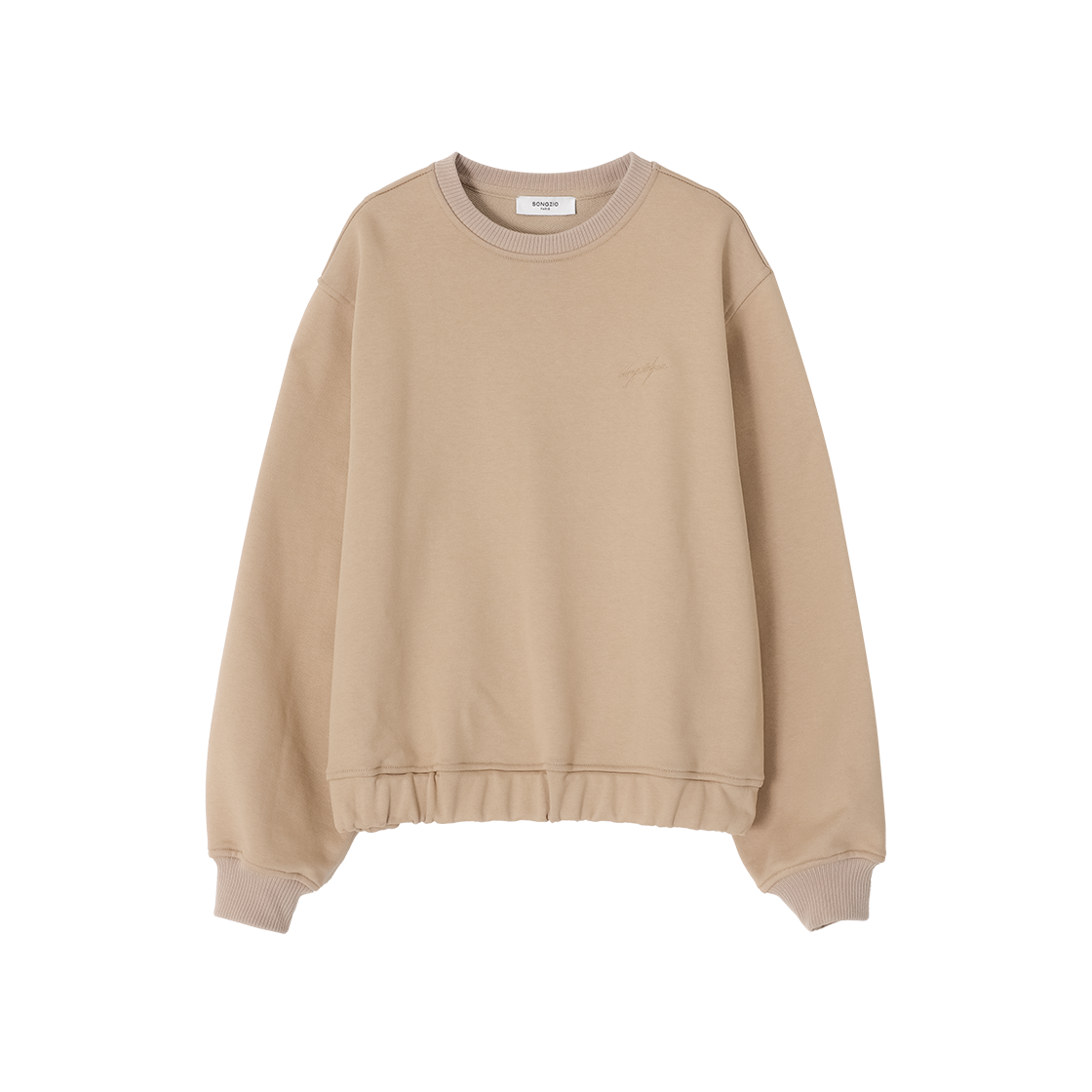 WI2TS205BE (W) SONGZIO Floral Embroidered Sweatshirt Beige