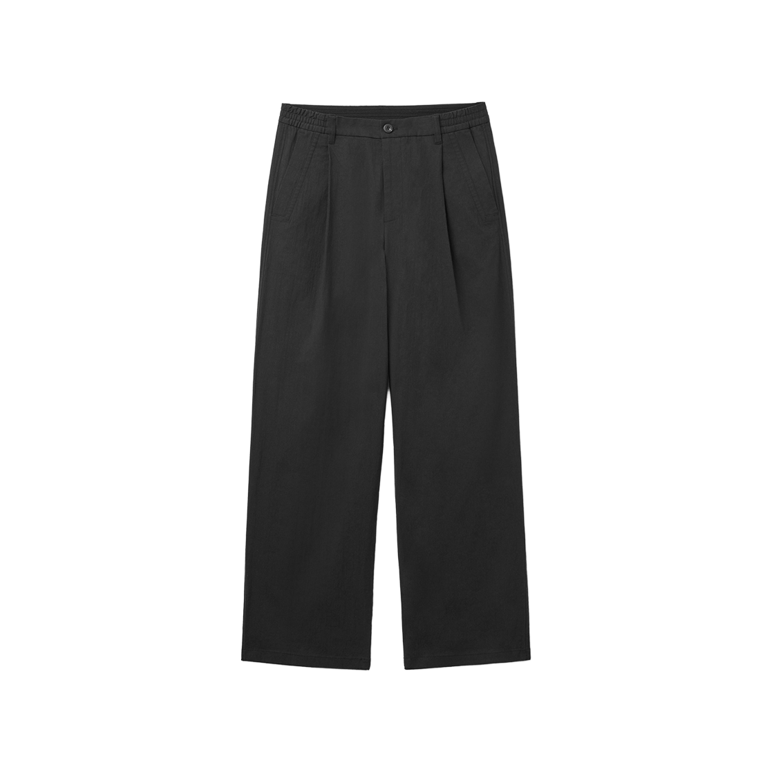 커스텀멜로우 루즈핏 턱 코튼 팬츠 블랙(Customellow Loose Fit Tucked Cotton Pants Black) - 1